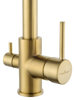 Смеситель для кухни c подключением фильтра WONZON & WOGHAND, Брашированное золото (WW-88458005-BG) - Gidratop.ru изображение