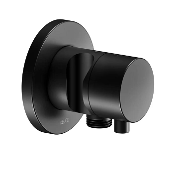 Переключатель потоков Keuco Ixmo 59556371201 на 2 потребителя, с выводом для шланга и держателем лейки, черный матовый