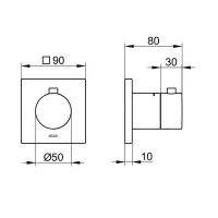 Смеситель Keuco Ixmo 59553130002 для душа, с термостатом, цвет хром черный шлифованный - Gidratop.ru изображение