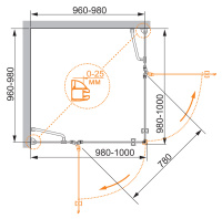 Душевой уголок CEZARES VERONA-W-A-2-100-P-Cr - Gidratop.ru изображение