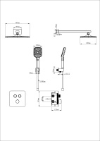 Душевая система с термостатом встраиваемая WONZON & WOGHAND, Брашированное золото (WW-B4003-BG) - Gidratop.ru изображение