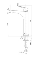 Смеситель для раковины высокий WONZON & WOGHAND BALANCE, Хром (WW-051104-CR) - Gidratop.ru изображение