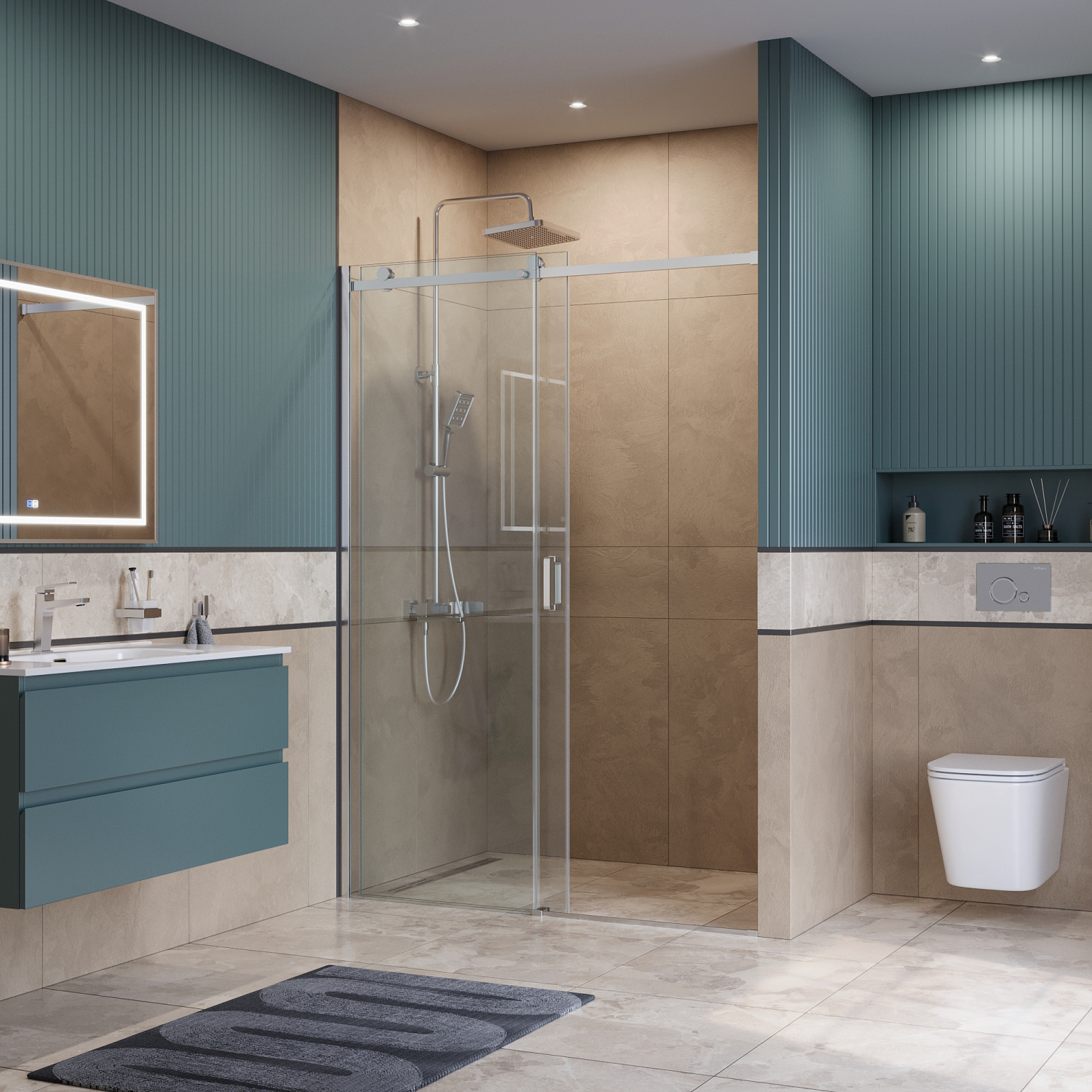 Душевая дверь BelBagno SOFT_CLOSE-2-BF-1-140-C-Cr