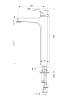 Смеситель для раковины высокий WONZON & WOGHAND ATHENS, Хром (WW-081102-CR) - Gidratop.ru изображение