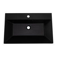 Раковина из искусственного камня, чёрная, 700x450x150, BB700/450-LV-ART-AST-NERO - Gidratop.ru изображение