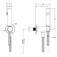 GESSI INCISO гигиенический душ настенный на 1/2, цвет: finox - Gidratop.ru изображение