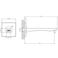 GESSI Rilievo настенный излив на 1/2, комбинируемый с удаленным управлением (не входит в комплект)., цвет: nero XL - Gidratop.ru изображение