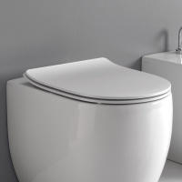 Сиденье SLIM, микролифт, цвет: белый/хром - Gidratop.ru изображение