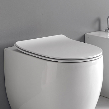 Сиденье SLIM, микролифт, цвет: белый/хром