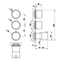 GESSI HABITO смеситель настенный встраиваемый, термостатический, с 2 запорными вентилями, термостатический, цвет Warm Bronze Br. PVD - Gidratop.ru изображение