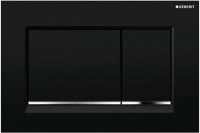 Клавиша Geberit Sigma Type 30 115.883.KM.1 черная, хром глянцевый - Gidratop.ru изображение