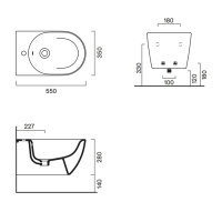 Catalano Sfera Биде подвесное  55*35, с 1отв. под смеситель, цвет черный матовый - Gidratop.ru изображение