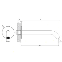 GESSI 316 настенный излив 200мм на 1/2, комбинируемый с удаленным управлением (не входит в комплект), цвет: steel brushed - Gidratop.ru изображение