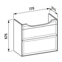 Тумба под раковину Laufen New Classic 77.5 х 31.5 х 67.5 см, 4.0604.2.085.627.1, подвесная, серый - Gidratop.ru изображение