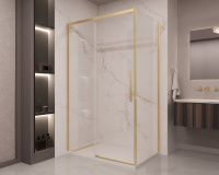 Душевой уголок Stella VSR-1ST9011CLG, 1100*900, брашированное золото, стекло прозрачное - Gidratop.ru изображение