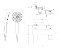 COMFORT-VD-01 Смеситель для ванны и душа однорычажный в комплекте с ручным душем, шлангом и держателем, хром - Gidratop.ru изображение
