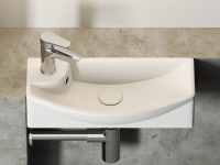 Умывальник подвесной прямоугольный с крепежом (чаша справа, отверстие под смеситель слева) Element 455x220x130мм - Gidratop.ru изображение