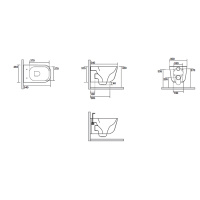 Унитаз подвесной 54х35см безободковый, с системой экономии воды 3л, c креплением, цвет: белый матовый - Gidratop.ru изображение