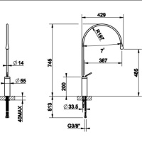 Gessi Goccia смеситель для раковины на 1 отверстие, высокий, излив 387мм R=197, цвет: белый - Gidratop.ru изображение