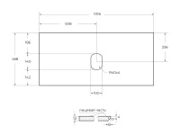 Столешница из керамогранита без отверстия под смеситель 1016х468 KEP-100-GRN-W0 Granito - Gidratop.ru изображение