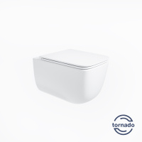 Унитаз подвесной Lina VT1-53T Tornado, цвет белый, ультратонкое soft-close сиденье - Gidratop.ru изображение