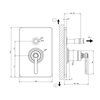 GESSI VENTI20 смеситель встраиваемый, однорычажный, с переключателем на 2 положения, внешняя часть, цвет Aged Bronze - Gidratop.ru изображение