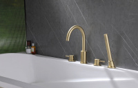 Смеситель ABBER Wasser Kreis AF8113G на борт ванны, золото матовое - Gidratop.ru изображение