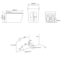 Комплект ABBER подвесной электронный унитаз-биде Rechteck AC1215S белый с импульсным смывом с инсталляцией AC0101P - Gidratop.ru изображение