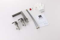 Смеситель ABBER Perfekte 316 AF8A08BST для раковины, сталь брашированная - Gidratop.ru изображение