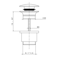 Newform X-STEEL 316 Донный клапан нажимной “Stop&Go”, для раковин с/без перелива, монтажный размер: 15-67 мм цвет: PVD Brushed pale gold - Gidratop.ru изображение
