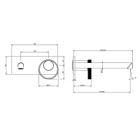 Gessi Anello смеситель настенный, с изливом 194-214 мм, цвет Black Metal Brushed PVD  (внешняя часть) - Gidratop.ru изображение