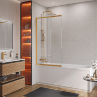 Душевая шторка на ванну с фиксированным креплением одной створки CEZARES SLIDER-FIX-VF-11-90/150-C-BORO - Gidratop.ru изображение