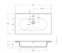 LOVE Керамическая раковина LOV-800-LVB 810x460x170 - Gidratop.ru изображение