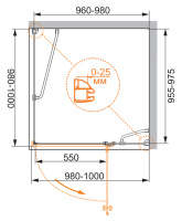 Душевой уголок CEZARES VERONA-W-A-1-100-P-Cr-R - Gidratop.ru изображение