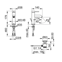 Смеситель Keuco Ixmo Soft 59502372000 для раковины, с донным клапаном, цвет черный матовый - Gidratop.ru изображение