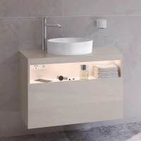 Тумба под раковину Keuco Stageline 32864180100, 80 см, с подсветкой, 1 ящик, цвет кашемир глянцевый - Gidratop.ru изображение