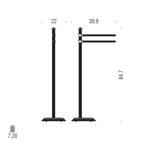 Colombo Hermitag, Стойка для ванной напольная 84.7см, цвет: хром - Gidratop.ru изображение