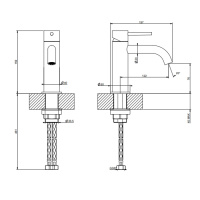 GESSI 316 смеситель для раковины на 1 отверстие, без донного клапана, цвет Black XL - Gidratop.ru изображение