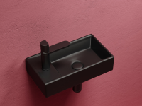 Умывальник подвесной прямоугольный (чаша справа, отверстие под смеситель слева) цвет черный матовый Element 407x217x100 - Gidratop.ru изображение