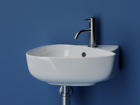 Раковина подвесная с отверстием под смеситель, 495x350x155, цвет белый - Gidratop.ru изображение