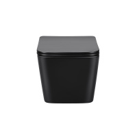 Унитаз подвесной Q-Line VT1-12MB безободковый, цвет матовый черный, ультратонкое сиденье soft-close - Gidratop.ru изображение