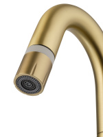 Смеситель для раковины с выдвижным изливом WONZON & WOGHAND, Брашированное золото (WW-FE01L212-BG) - Gidratop.ru изображение