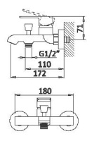 NAUTIC-VM-NOP Смеситель для ванны и душа однорычажный в комплекте с ручным душем, шлангом и держателем, исполнение черный матовый - Gidratop.ru изображение