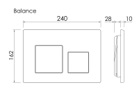 Кнопка смыва Balance, клавиши Square, цвет хром глянцевый, арт. CN12-002CH - Gidratop.ru изображение