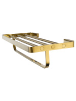 Полотенцедержатель с полкой WONZON & WOGHAND LOTTE, Брашированное золото (WW-8381A-BG) - Gidratop.ru изображение