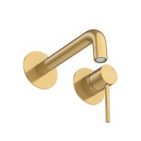 RELAX-BLI2-1-BORO-W0 Смеситель для раковины встраиваемый с внутренней частью, без донного клапана, брашированное золото - Gidratop.ru изображение