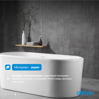 Акриловая ванна ABBER AB9272-1.7 белая - Gidratop.ru изображение