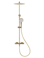 Душевая система с термостатом WONZON & WOGHAND STICK, Брашированное золото (WW-88739903-BG) - Gidratop.ru изображение