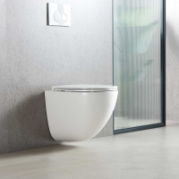 Унитаз подвесной Tornado Bien VT1-51T безободковый, цвет белый, ультратонкое soft-close сиденье - Gidratop.ru изображение