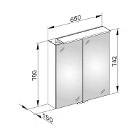 Зеркальный шкаф Keuco Royal Modular 2.0, 800211080000300, 80 см, с подсветкой, алюминий серебристый - Gidratop.ru изображение